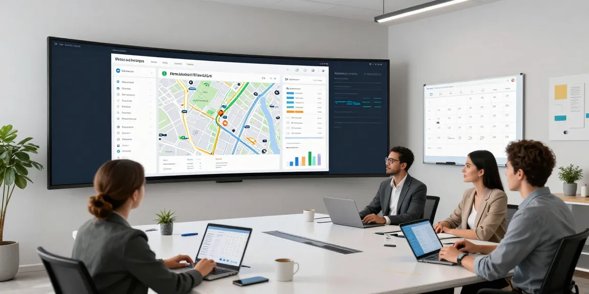 Immobilienmakler Wiesbaden - moderne Bürogestaltung mit Echtzeitdatenanalyse.
