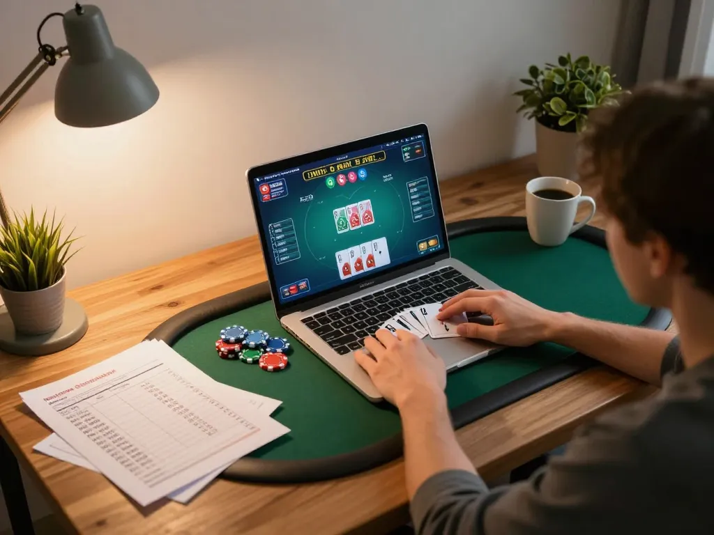 Engaged player assessing text using the KI Detektor deutsch for online gambling strategies