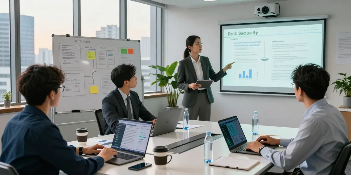 IT-Sicherheitsberatung: Experten im strategischen Austausch zur Risikobewertung und Sicherheitsstrategien.