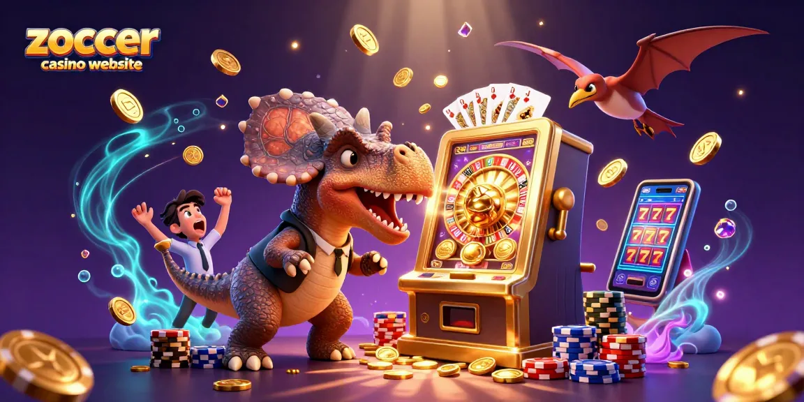 Experience a thrilling scene of the zoccer casino website as characters engage in a jackpot frenzy.