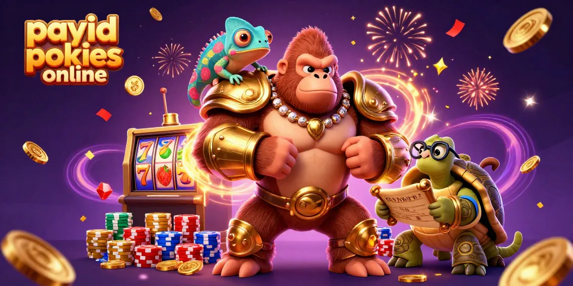 Play exciting payid pokies online with dynamic animations and vibrant casino elements in an engaging scene.